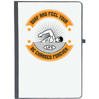                       UDNAG Ruled Notebook Diary 'Surfing | 01..Surf and feel your life be changed forever', [A5 80Pages 80GSM]                                              