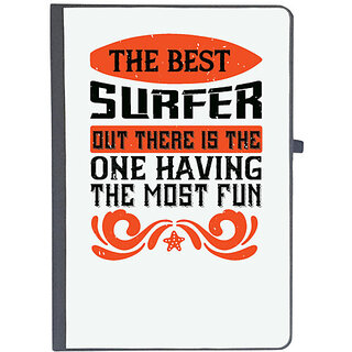                       UDNAG Ruled Notebook Diary 'Surfing | 01.The best surfer out there is the one having the most fun', [A5 80Pages 80GSM]                                              