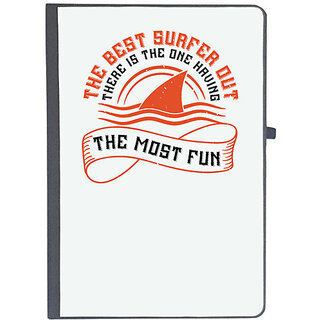                       UDNAG Ruled Notebook Diary 'Surfing | 02..The best surfer out there is the one having the most fun', [A5 80Pages 80GSM]                                              