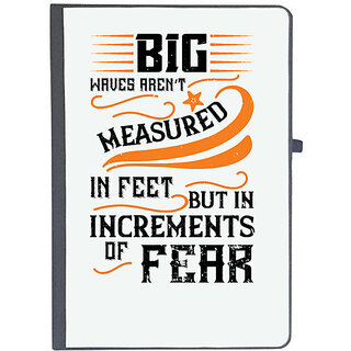                       UDNAG Ruled Notebook Diary 'Surfing | Big waves arent measured in feet, but in increments of fear', [A5 80Pages 80GSM]                                              