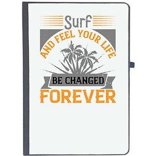                       UDNAG Ruled Notebook Diary 'Surfing | Surf and feel your life be changed forever', [A5 80Pages 80GSM]                                              