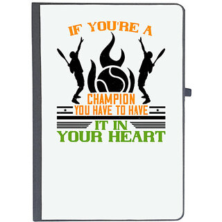                       UDNAG Ruled Notebook Diary 'Tennis | If you're a champion, you have to have it in your heart', [A5 80Pages 80GSM]                                              