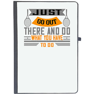                       UDNAG Ruled Notebook Diary 'Tennis | Just go out there and do what you have to do', [A5 80Pages 80GSM]                                              