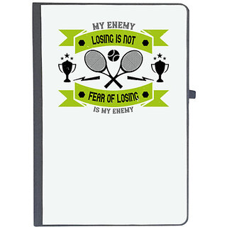                       UDNAG Ruled Notebook Diary 'Tennis | Losing is not my enemy, fear of losing is my enemy', [A5 80Pages 80GSM]                                              
