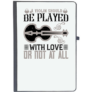                       UDNAG Ruled Notebook Diary 'Music Violin | A violin should be played with love, or not at all', [A5 80Pages 80GSM]                                              