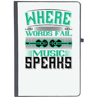                       UDNAG Ruled Notebook Diary 'Music Violin | Where words fail, music speaks', [A5 80Pages 80GSM]                                              
