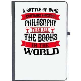                       UDNAG Ruled Notebook Diary 'Wine | A bottle of wine contains moreso', [A5 80Pages 80GSM]                                              