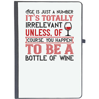                       UDNAG Ruled Notebook Diary 'Wine | Age is just a number its totaly', [A5 80Pages 80GSM]                                              