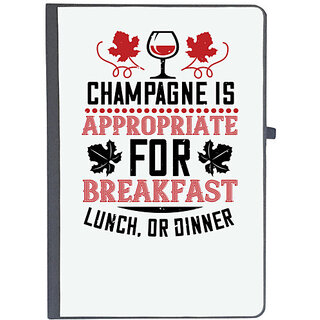                       UDNAG Ruled Notebook Diary 'Wine | Champagne is appropriate for breakfast', [A5 80Pages 80GSM]                                              