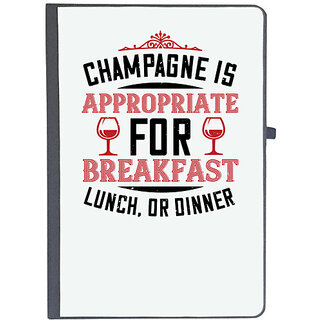                       UDNAG Ruled Notebook Diary 'Wine | Champagne is appropriate', [A5 80Pages 80GSM]                                              