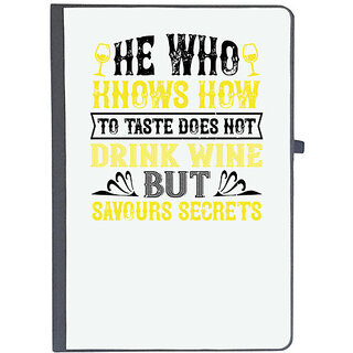                       UDNAG Ruled Notebook Diary 'Wine | He who knows how to taste', [A5 80Pages 80GSM]                                              