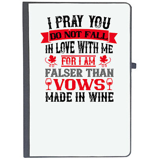                       UDNAG Ruled Notebook Diary 'Wine | I pray you do not fall in love with me', [A5 80Pages 80GSM]                                              