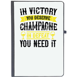                       UDNAG Ruled Notebook Diary 'Wine | In victory you deserve Champagne in defeat you need it', [A5 80Pages 80GSM]                                              