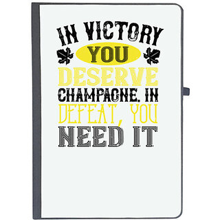                       UDNAG Ruled Notebook Diary 'Wine | In victory you deserve Champagne in defeat', [A5 80Pages 80GSM]                                              