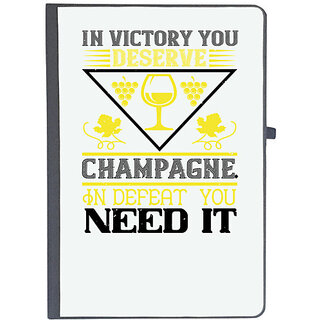                       UDNAG Ruled Notebook Diary 'Wine | In victory you deserve Champagne', [A5 80Pages 80GSM]                                              