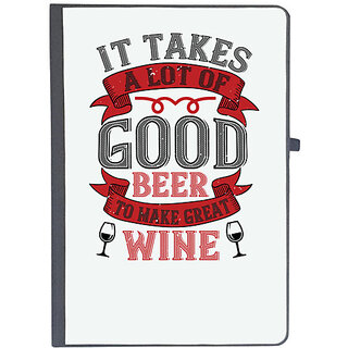                       UDNAG Ruled Notebook Diary 'Wine | It takes a lot of', [A5 80Pages 80GSM]                                              