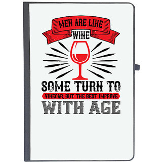                       UDNAG Ruled Notebook Diary 'Wine | Men are like wine some turn to', [A5 80Pages 80GSM]                                              