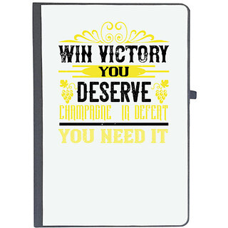                       UDNAG Ruled Notebook Diary 'Wine | WIn victory you deserve champagne in defent', [A5 80Pages 80GSM]                                              