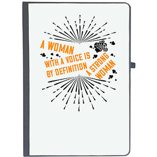                       UDNAG Ruled Notebook Diary 'Womens Day | A woman with a voice is, by definition, a strong woman', [A5 80Pages 80GSM]                                              