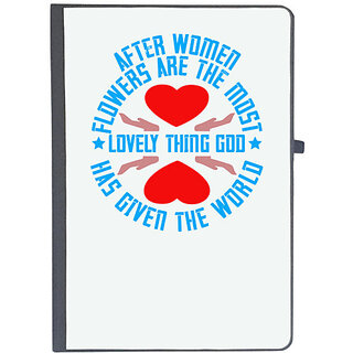                       UDNAG Ruled Notebook Diary 'Womens Day | After women, flowers are the most lovely thing', [A5 80Pages 80GSM]                                              