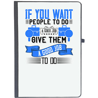                       UDNAG Ruled Notebook Diary 'Job | If you want people to do a good job, give them a good job to do', [A5 80Pages 80GSM]                                              