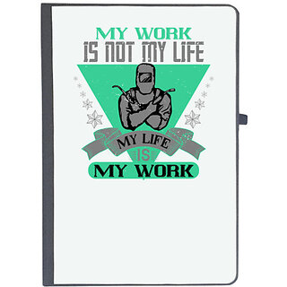                       UDNAG Ruled Notebook Diary 'Job | My Work is Not My Life, My Life is My Work', [A5 80Pages 80GSM]                                              
