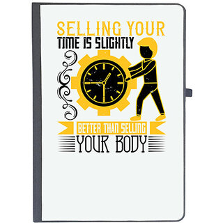                       UDNAG Ruled Notebook Diary 'Job | Selling your time is slightly better than selling your body', [A5 80Pages 80GSM]                                              