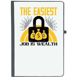                       UDNAG Ruled Notebook Diary 'Job | The easiest job is wealth 2', [A5 80Pages 80GSM]                                              