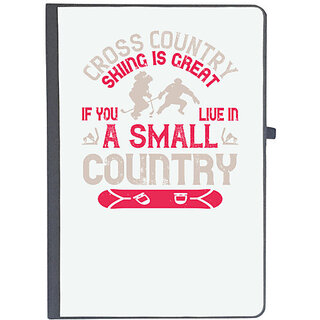                       UDNAG Ruled Notebook Diary 'Skiing | Cross country skiing is great if you live in a small country', [A5 80Pages 80GSM]                                              