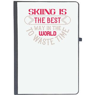                       UDNAG Ruled Notebook Diary 'Skiing | Skiing is the best way in the world to waste timee', [A5 80Pages 80GSM]                                              