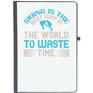                       UDNAG Ruled Notebook Diary 'Skiing | Skiing is the best way in the world to waste timeee', [A5 80Pages 80GSM]                                              
