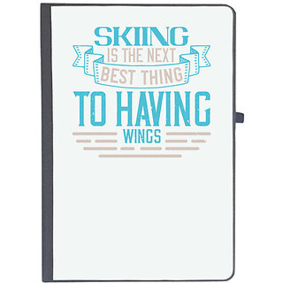                       UDNAG Ruled Notebook Diary 'Skiing | Skiing is the next best thing to having wings', [A5 80Pages 80GSM]                                              