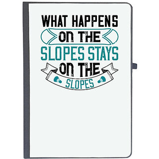                       UDNAG Ruled Notebook Diary 'Skiing | What happens on the slopes stays on the slopes', [A5 80Pages 80GSM]                                              