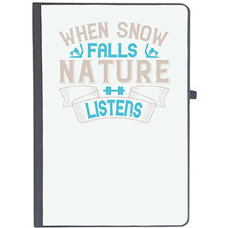                       UDNAG Ruled Notebook Diary 'Skiing | When snow falls, nature listens', [A5 80Pages 80GSM]                                              