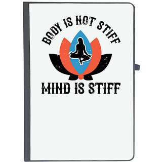                       UDNAG Ruled Notebook Diary 'Yoga | Body is not stiff. Mind is stiff', [A5 80Pages 80GSM]                                              