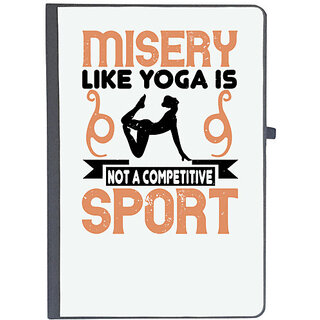                      UDNAG Ruled Notebook Diary 'Yoga | Misery, like yoga, is not a competitive sport', [A5 80Pages 80GSM]                                              