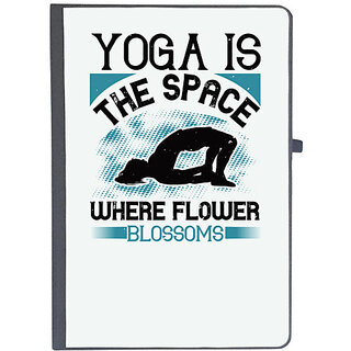                       UDNAG Ruled Notebook Diary 'Yoga | Yoga is the space where flower blossoms', [A5 80Pages 80GSM]                                              