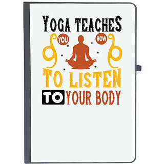                       UDNAG Ruled Notebook Diary 'Yoga | Yoga teaches you how to listen to your body', [A5 80Pages 80GSM]                                              