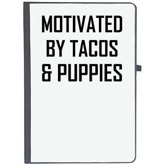                       UDNAG Ruled Notebook Diary 'Dog | Motivated by Tacos and puppies', [A5 80Pages 80GSM]                                              