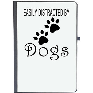                       UDNAG Ruled Notebook Diary 'Dog | Easily distracted by dog', [A5 80Pages 80GSM]                                              
