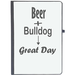                       UDNAG Ruled Notebook Diary 'Dog | Beer + Bulldog great Day', [A5 80Pages 80GSM]                                              