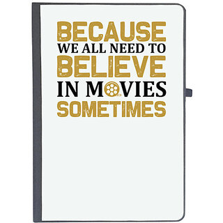                       UDNAG Ruled Notebook Diary 'Television | Because we all need to believe in movies sometimes', [A5 80Pages 80GSM]                                              