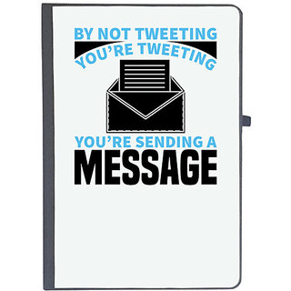                       UDNAG Ruled Notebook Diary 'Hobby | By not tweeting youre tweeting you are sending message', [A5 80Pages 80GSM]                                              