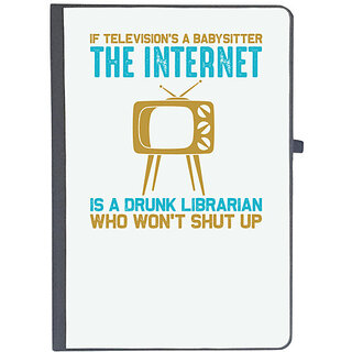                       UDNAG Ruled Notebook Diary 'Television | If televisions a babysitter the internet', [A5 80Pages 80GSM]                                              