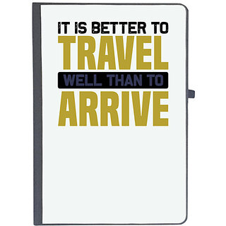                       UDNAG Ruled Notebook Diary 'Travelling | It is better to travel well than to arrive', [A5 80Pages 80GSM]                                              