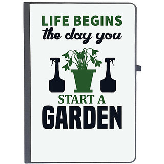                       UDNAG Ruled Notebook Diary 'Gardening | Life begins the day you start a garden', [A5 80Pages 80GSM]                                              