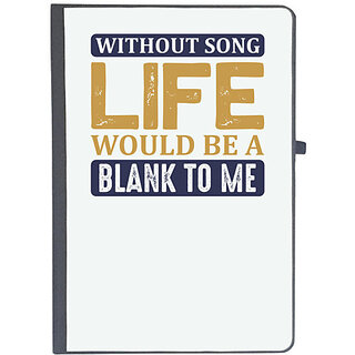                       UDNAG Ruled Notebook Diary 'SInging | Without song life would be a blank to me', [A5 80Pages 80GSM]                                              