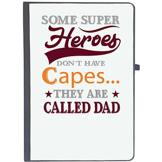                       UDNAG Ruled Notebook Diary 'Fathers Day | Some heros dont have capes they are called Dad', [A5 80Pages 80GSM]                                              