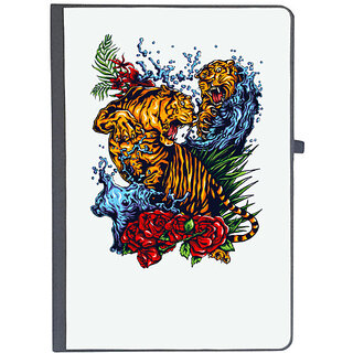                       UDNAG Ruled Notebook Diary 'War | Tigers Fight', [A5 80Pages 80GSM]                                              