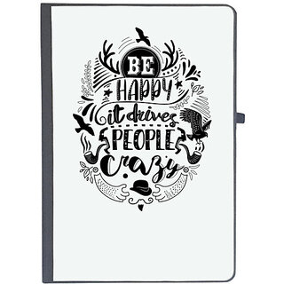                       UDNAG Ruled Notebook Diary 'Happy | Be happy it driver people crazy quote', [A5 80Pages 80GSM]                                              